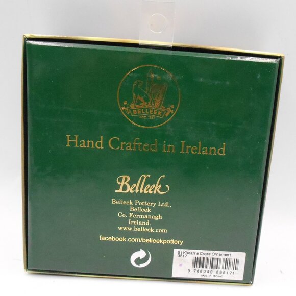 BELLEEK MADE IN IRELAND ST. KIERAN'S CROSS ORNAMENT DECORATIVE HOLIDAY (1) - Picture 2 of 10